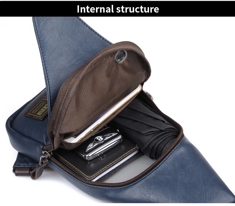 Anti theft Rotatable Button Open Leather Chest Bags Anti theft Rotatable Button Open Leather Chest Bags