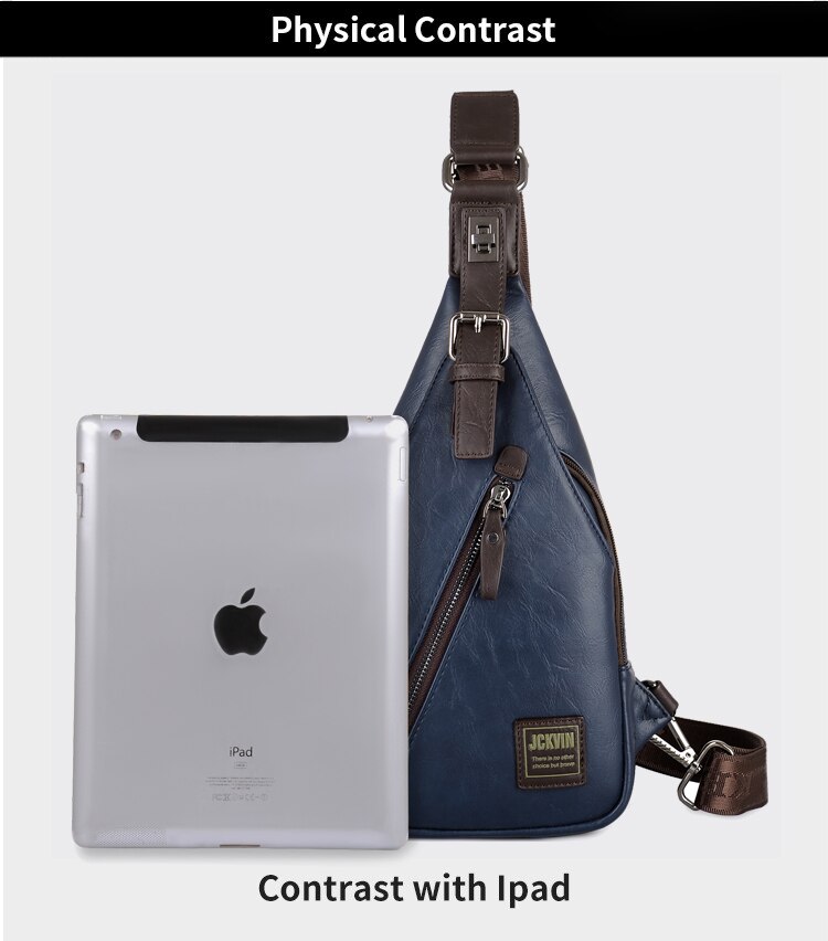 Anti theft Rotatable Button Open Leather Chest Bags Anti theft Rotatable Button Open Leather Chest Bags
