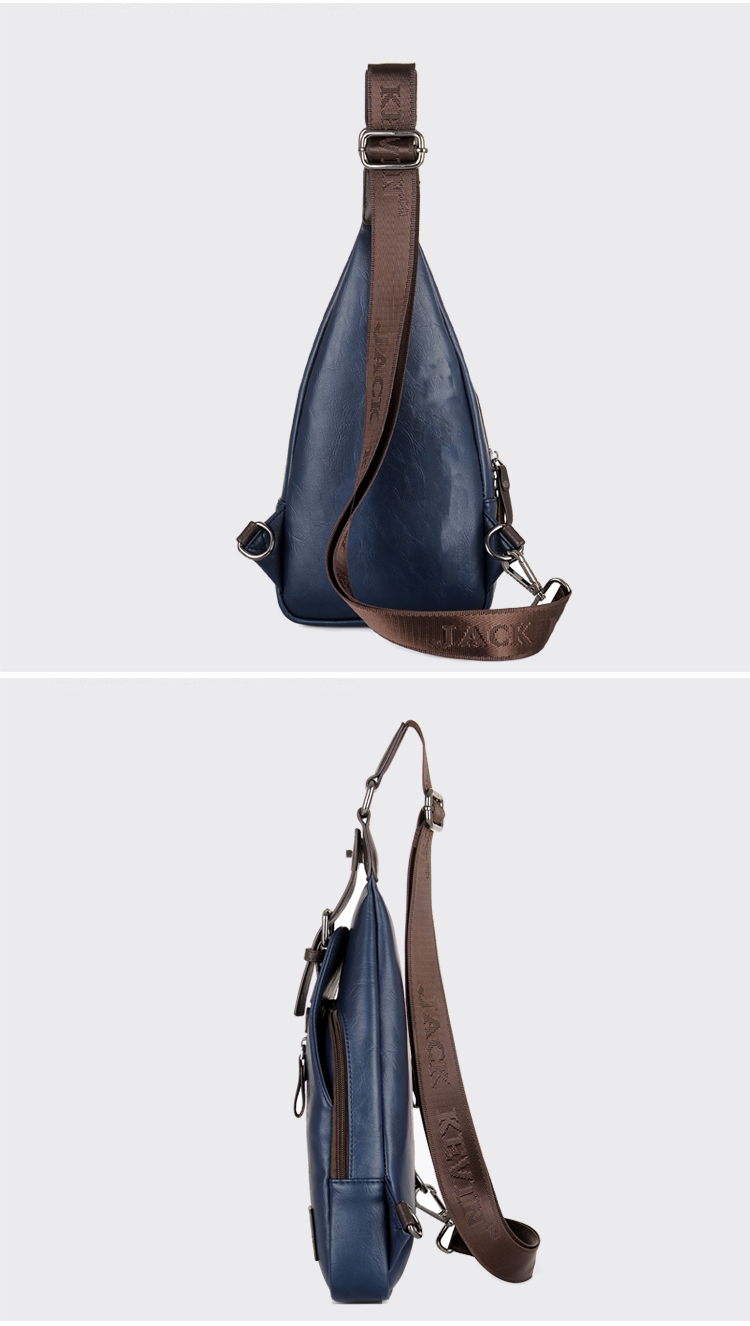 Anti theft Rotatable Button Open Leather Chest Bags Anti theft Rotatable Button Open Leather Chest Bags