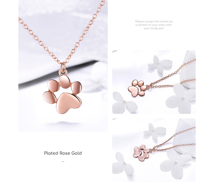 Dog Cat Footprints Paw Necklaces Pendants Dog Cat Footprints Paw Necklaces Pendants