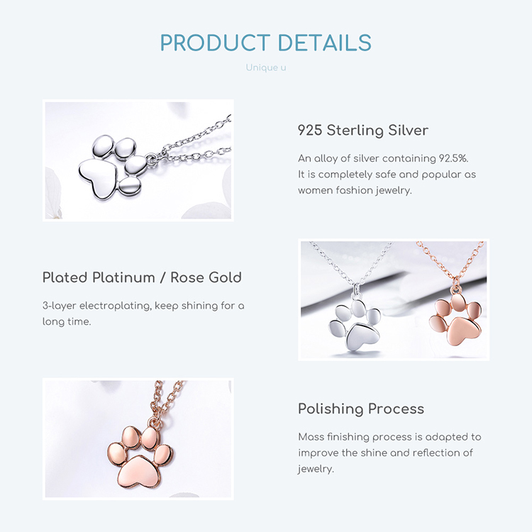 Dog Cat Footprints Paw Necklaces Pendants Dog Cat Footprints Paw Necklaces Pendants