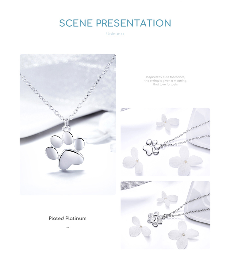 Dog Cat Footprints Paw Necklaces Pendants Dog Cat Footprints Paw Necklaces Pendants